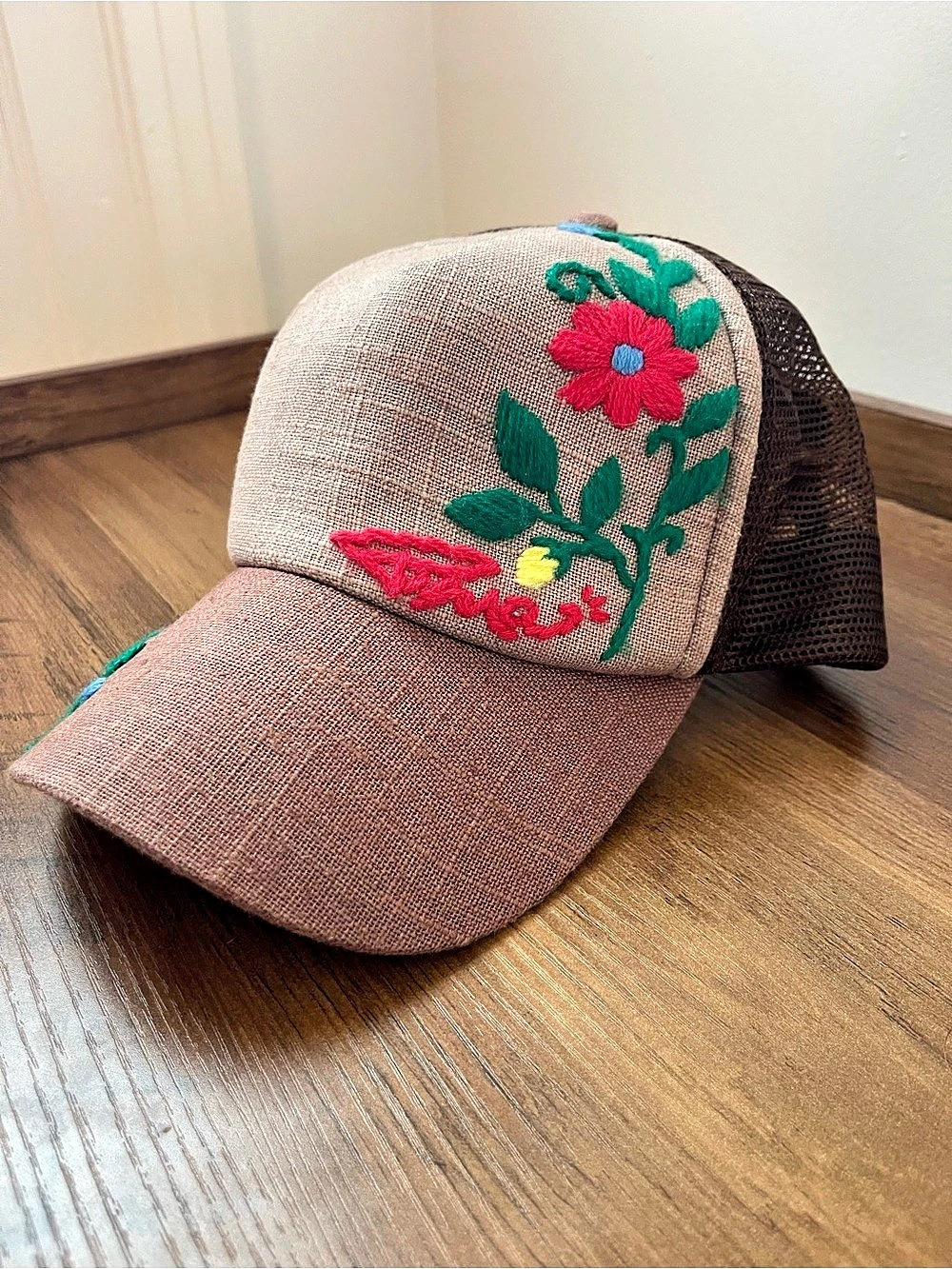 Prana Floral Embroidered Trucker Hat